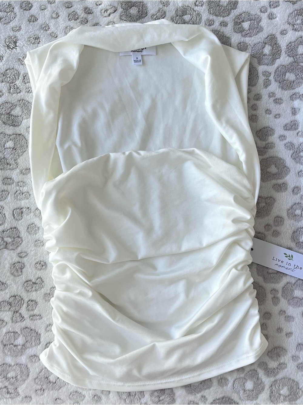 American Vintage Ivory Ruched Halter Camisole